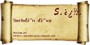 Serbán Éva névjegykártya